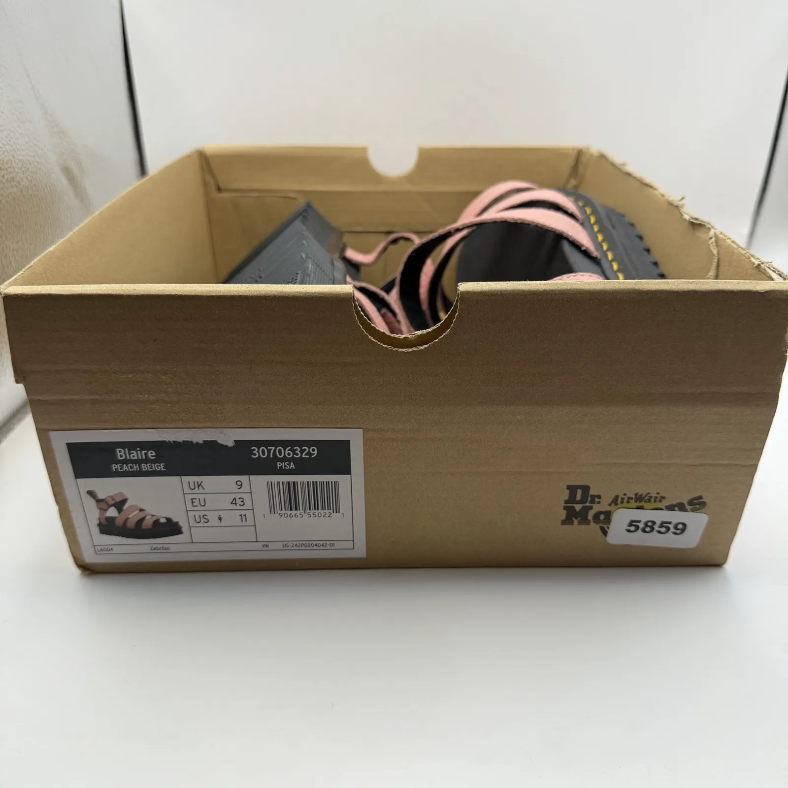 Dr. Martens Blaire Flatform Peach Pink Leather Sandals Women's Sz US 11 New - Image 10