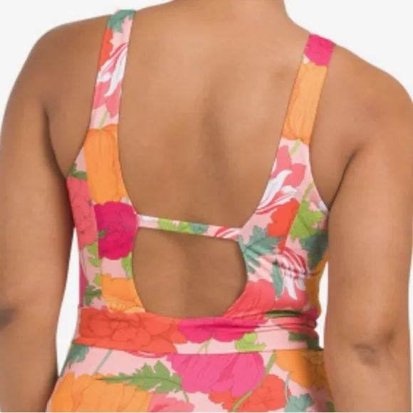 Trina Turk SUNNY BLOOM PLUNGE‎ MAILLOT One piece swimsuit size 14 - Image 4