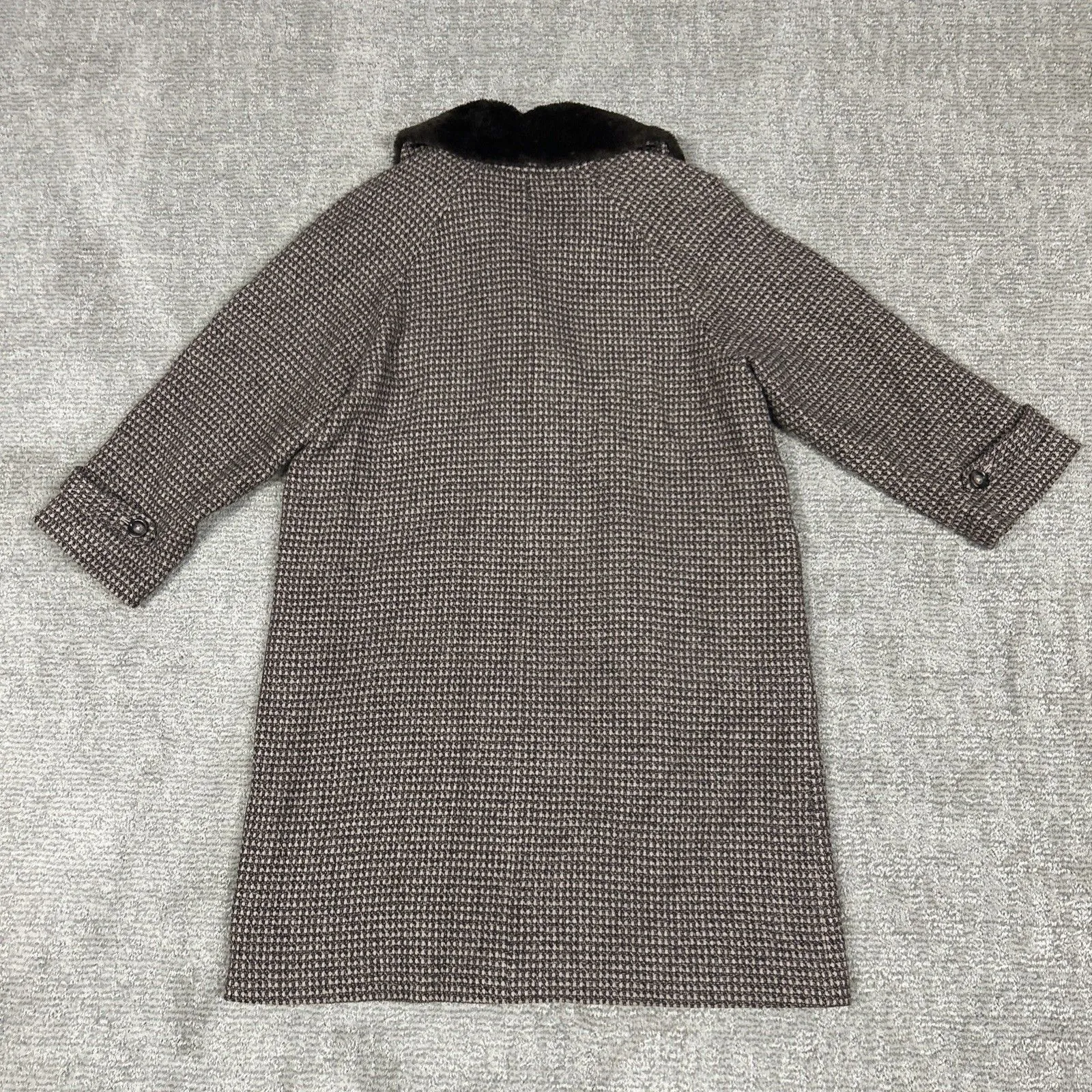 Sundance Jacket Womens XL Brown Tweed Wool Blend Double Breasted Pea Coat - Image 6