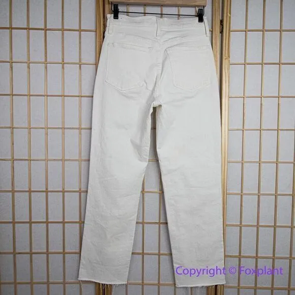 Madewell The‎ Perfect Vintage Straight Jean in Tile White: Ripped-Knee, 27 - Image 13