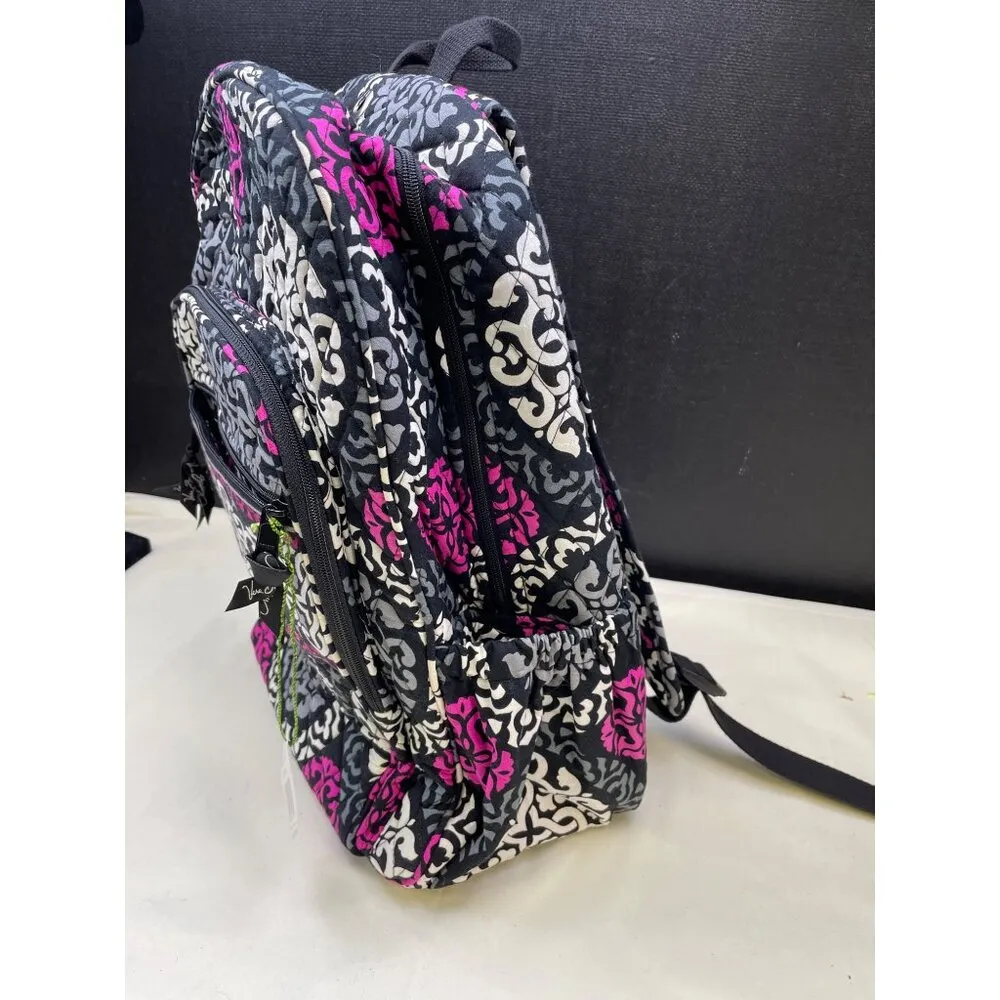 Vera Bradley Canterberry Magenta Women's Black Pink Floral Back Pack SKU 6089 - Image 3