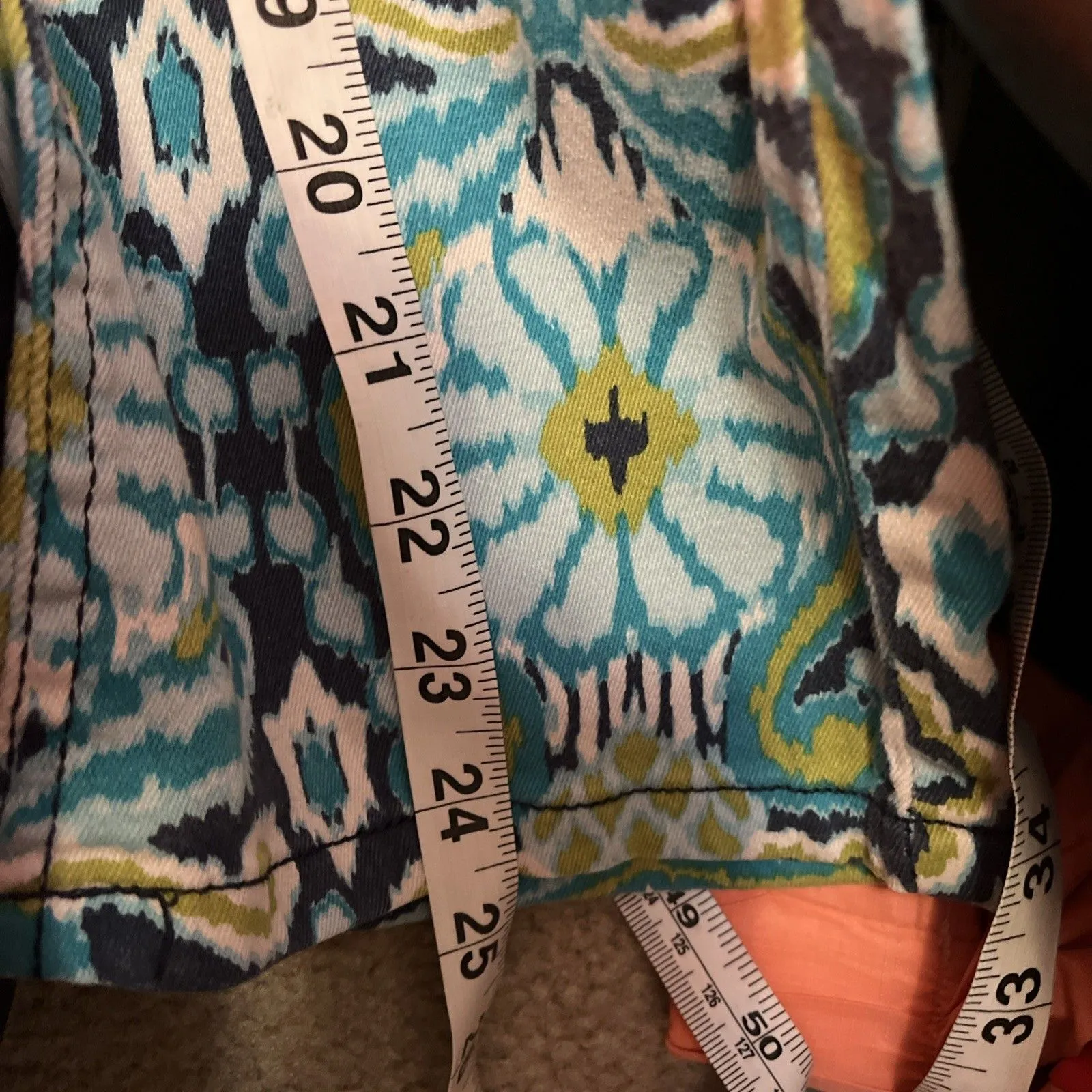 Jones New York 8 paisley Groovy Funky Cuffed Capris Bohemian 70s swirly stretch - Image 7