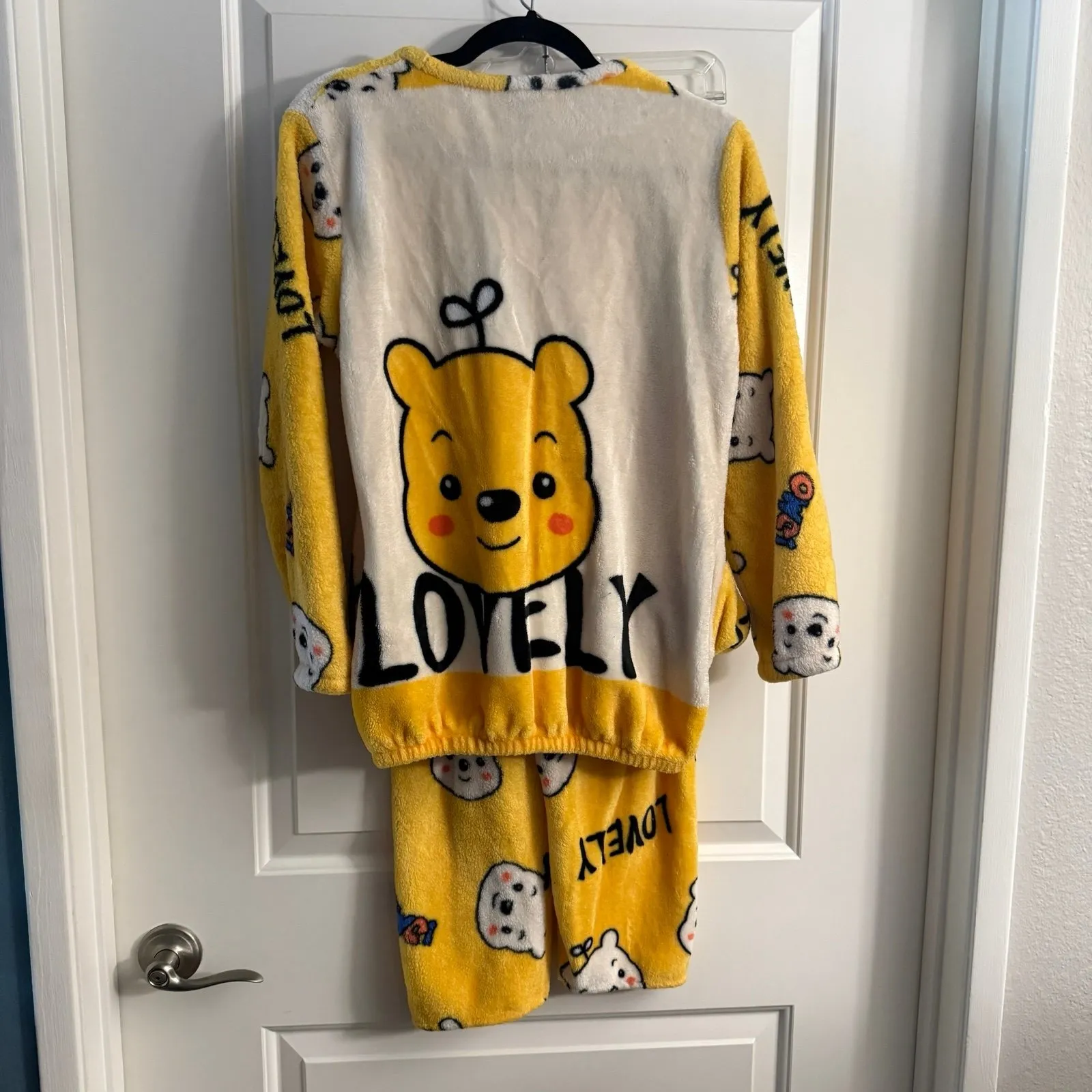 Pooh Anime 2 piece women's Loungewear pajamas Yellow - Image 5
