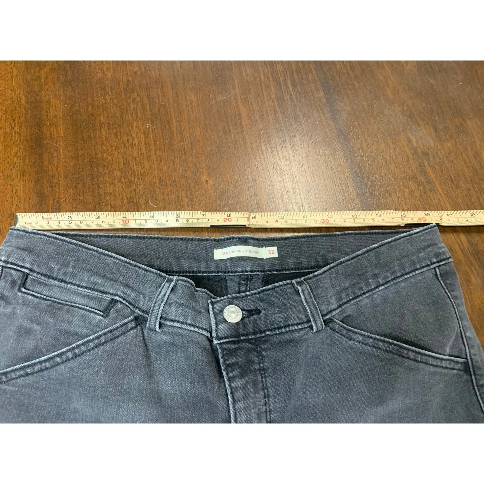 Levis 314 Shaping Straight Jeans Women 32 Grunge Academia Twee Preppy Fall Slit Black - Image 4