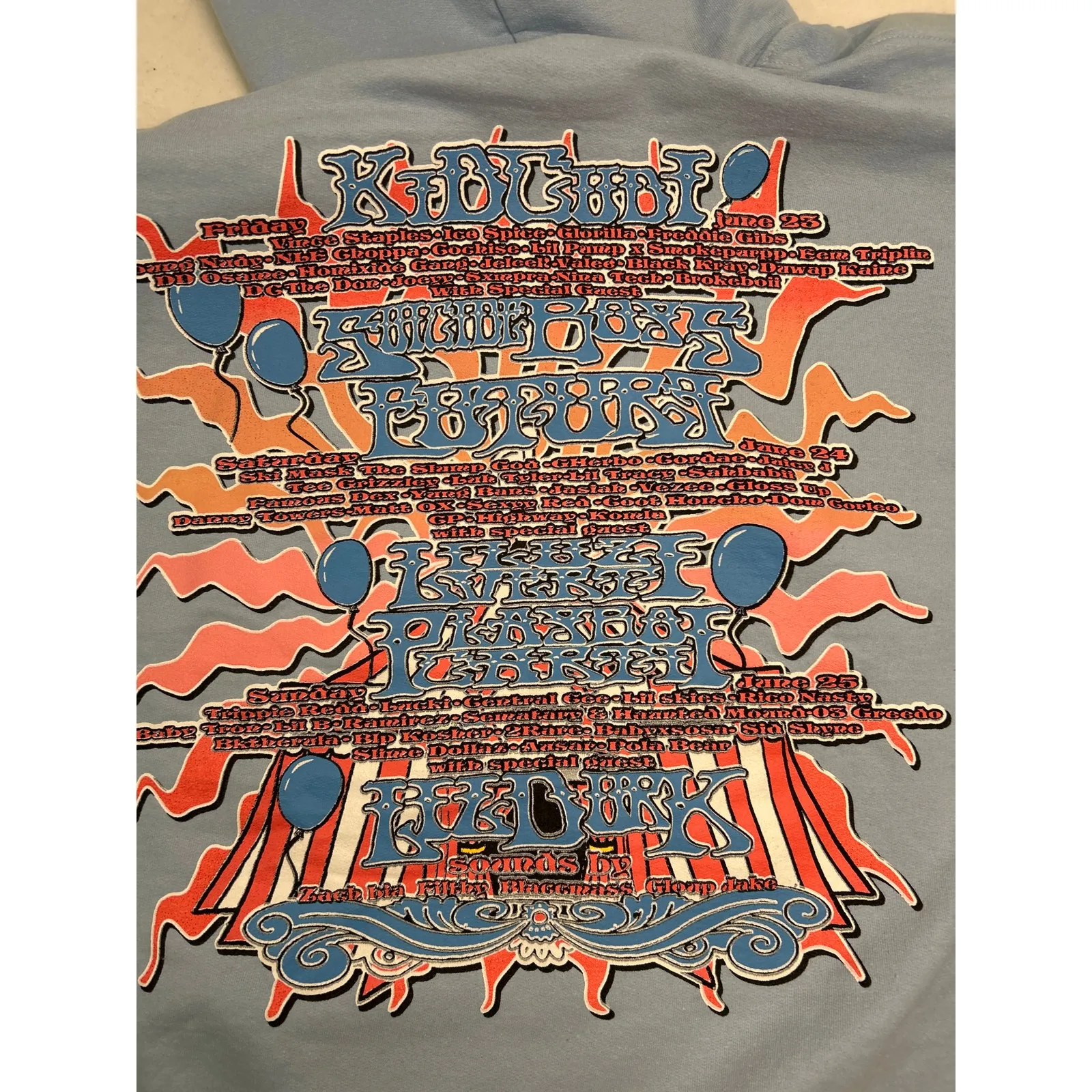 Vintage Y2K Summer Smash Lyrical Lemonade Hoodie Sky Blue Size L Size L - Image 5