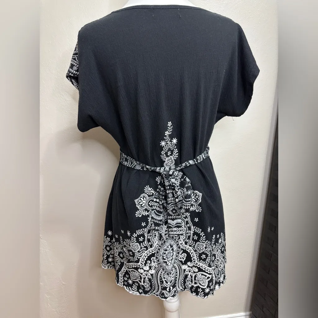 Dressbarn Wrap Top Womens M Smocked Waist Boho Festival 90's Indie Art-to-Wear - Image 5