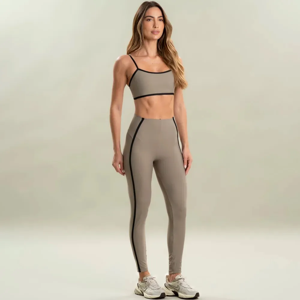 YPB workout set contrast leggings sports bra sculptLUX high rise tank top 7/8 - Image 6