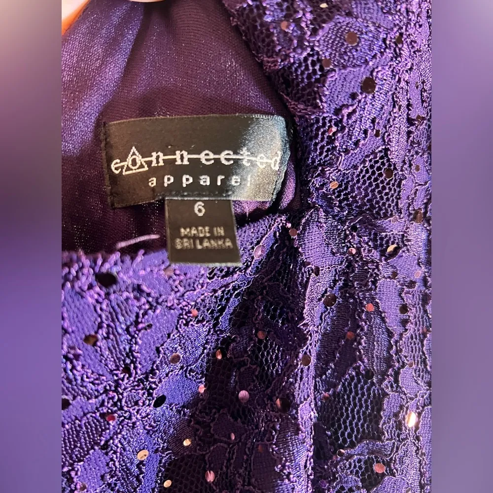 Cocktail/Evening/Prom Purple Sleeveless Dress-sequin&lace-occasion dress,medium - Image 5