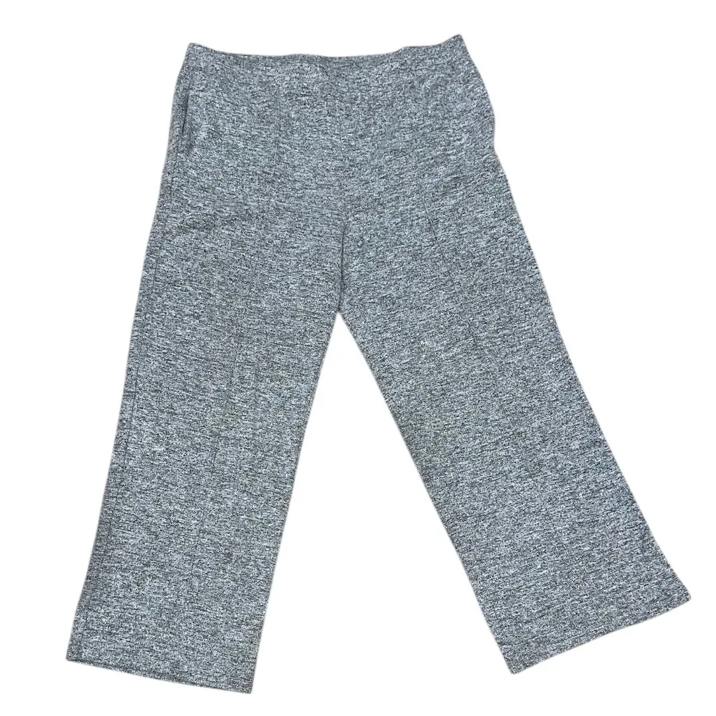 Ruby Rd “Comfy and Cozy” Heather Grey Relaxed Leg Pleat Athletic Pants Size L - Image 4