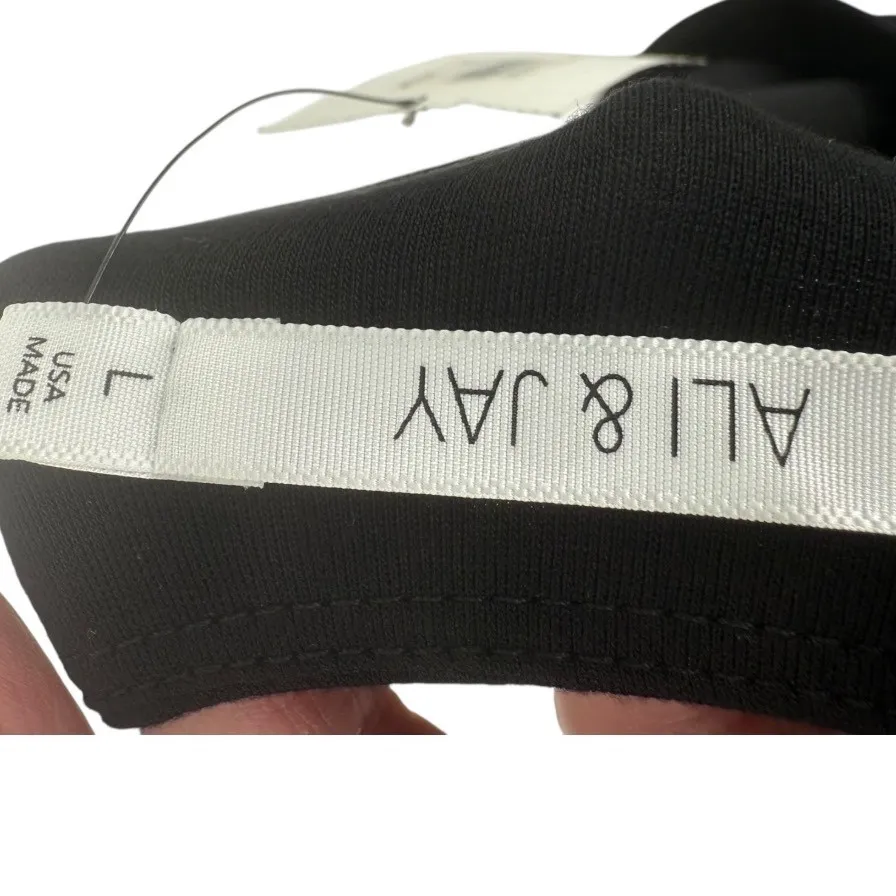 Ali & Jay 3/4 Sleeve Faux Leather Bottom‎ Made in USA Shift Dress Black Sz Large - Image 3