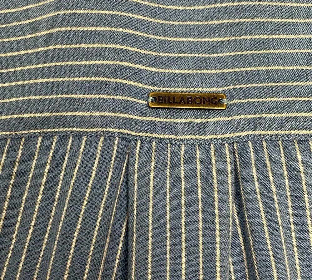 Blue & White Striped Long Sleeve Button Down Women's Shirt Size Small - Image 9