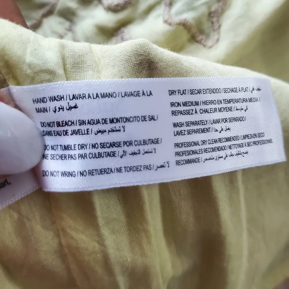 Splash Sleeveless Cotton Linen Blend Floral Embroidered Beige Sundress 10 - Image 7