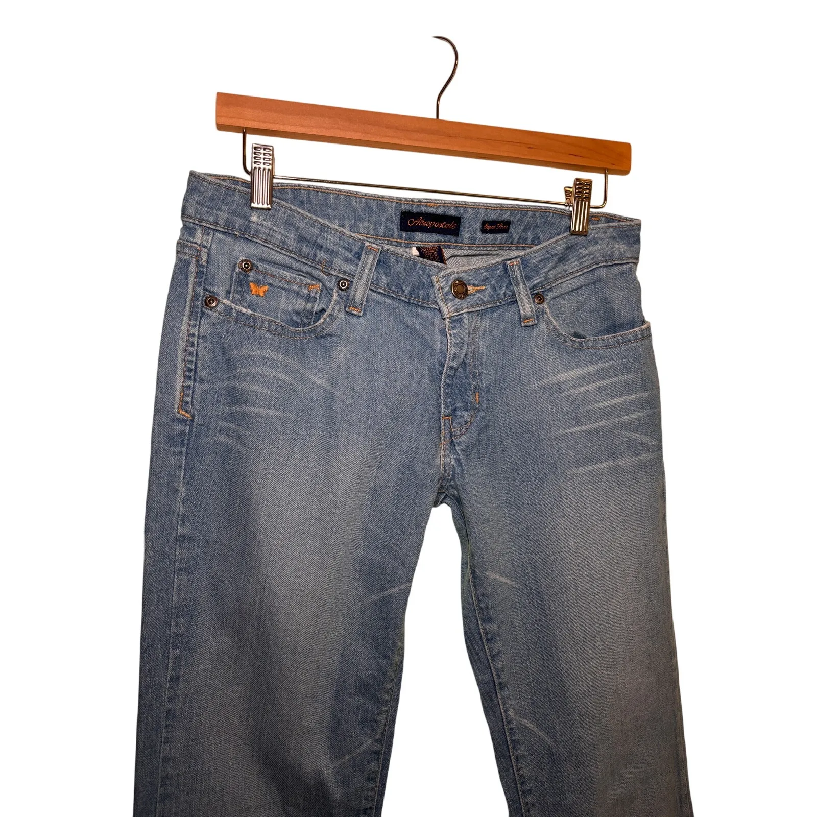 Aeropostale 90s Y2k Revival Super Flare Jeans Size 7/8 Retro Boho Hippie Denim - Image 3