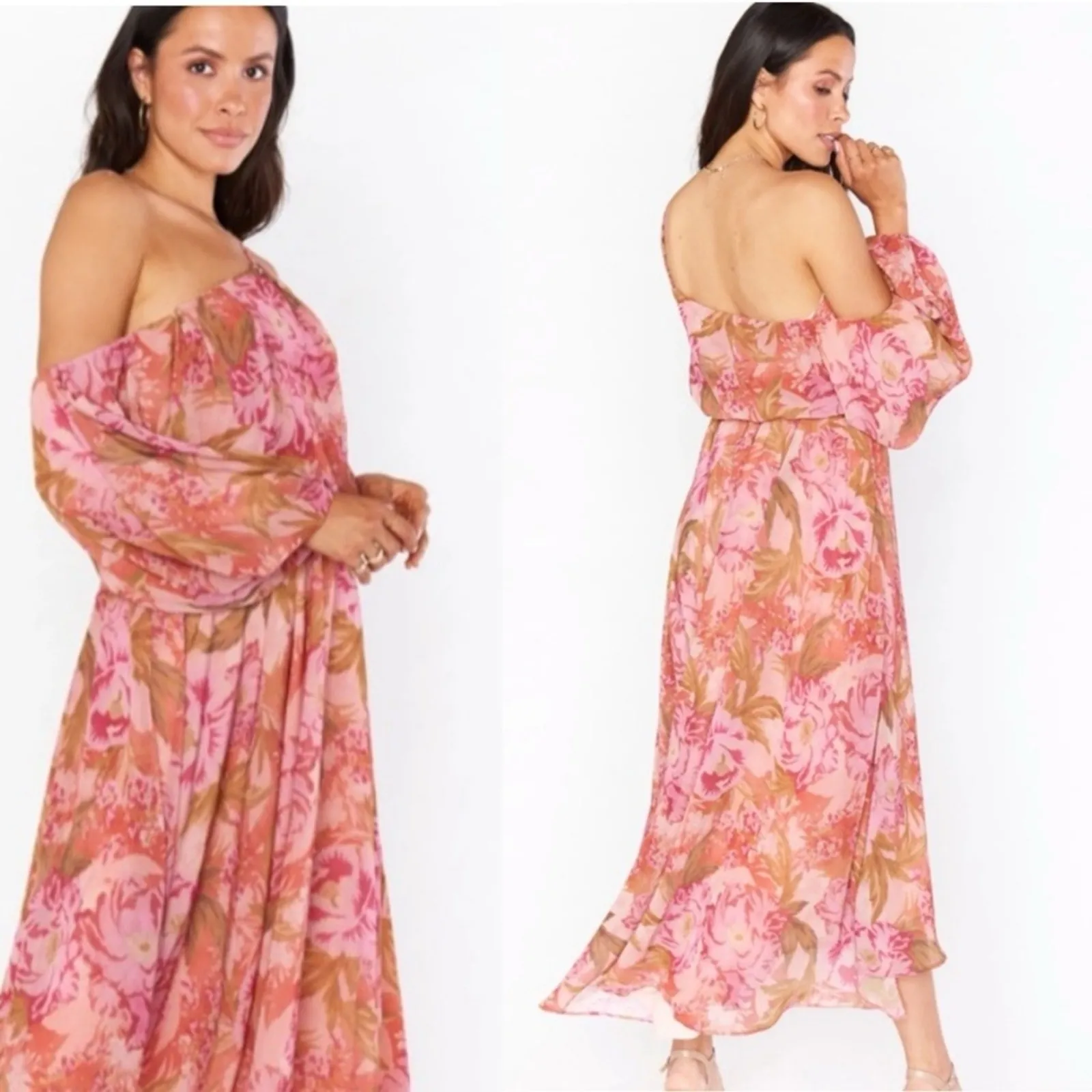 Show Me Your MuMu Garden Floral maxi dress Sz Medium  flowy boho feminine summer - Image 9