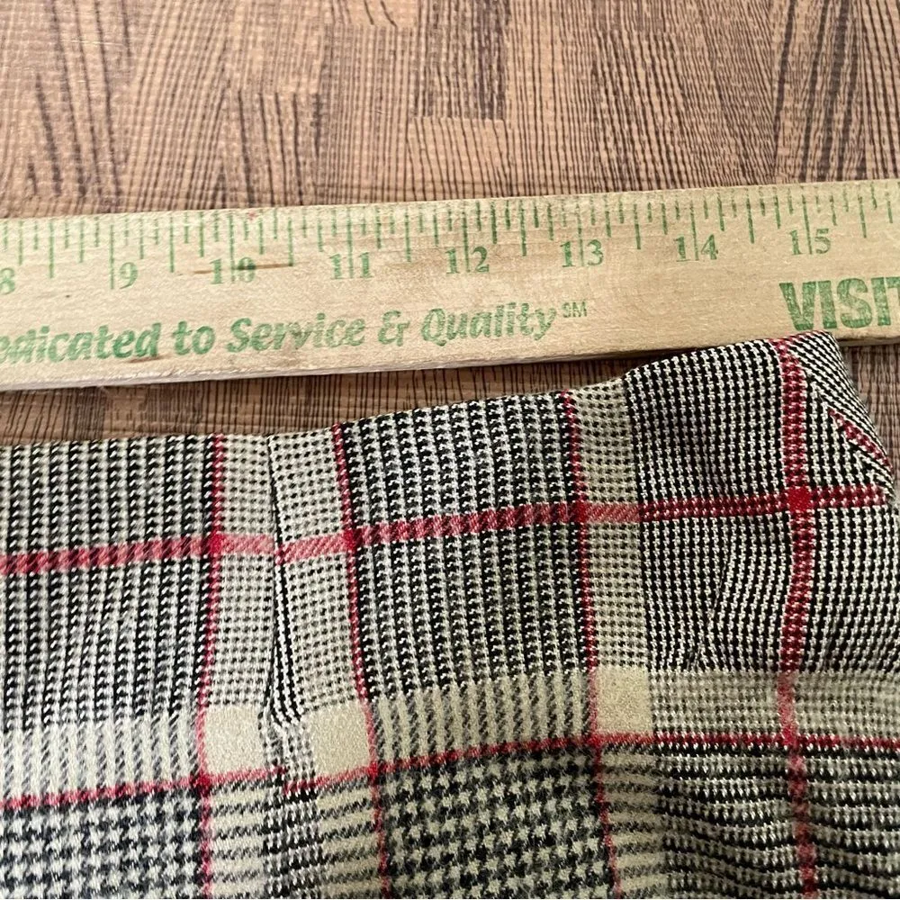 Vincent Jalbert womens plaid Edwardian midi skirt couture‎ handmade in France 38 Tan Size 8 - Image 5