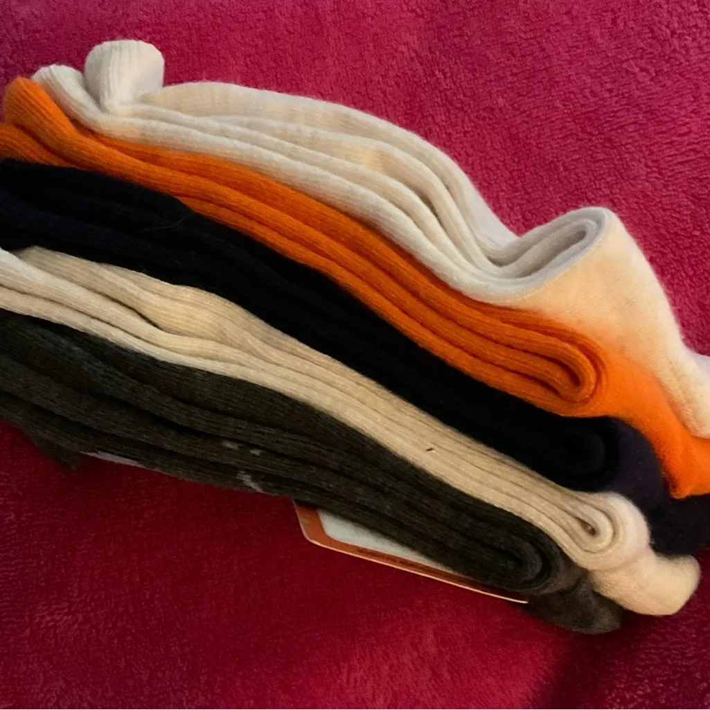 Disney Spooky Stitch Socks - Black, White, Orange. Includes 5 Pair, Size 4-10 - Image 3