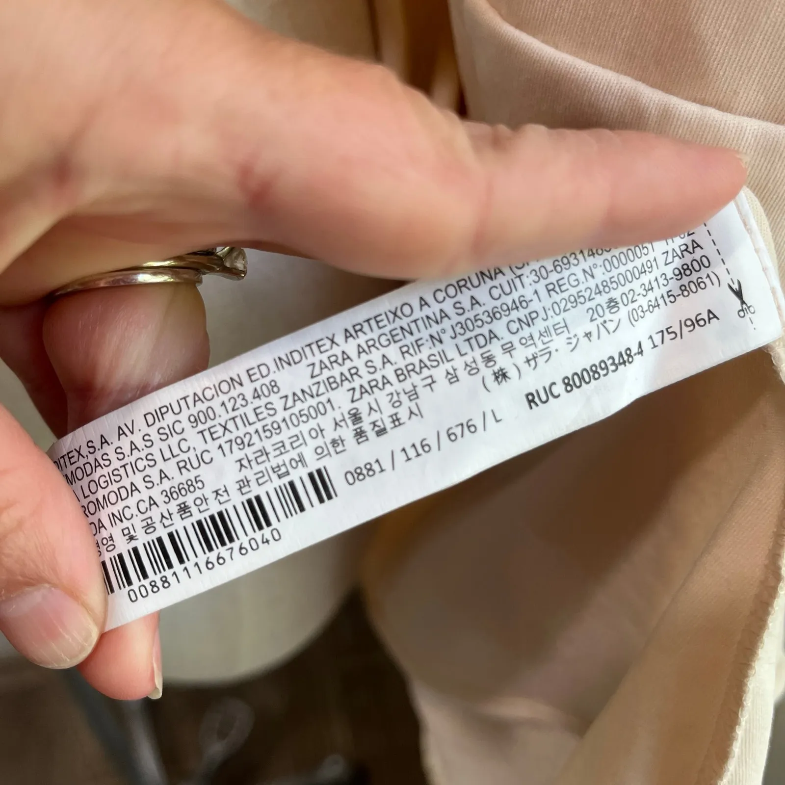 Zara Light Beige Sequin Mini Wrap Dress Size L - Image 7