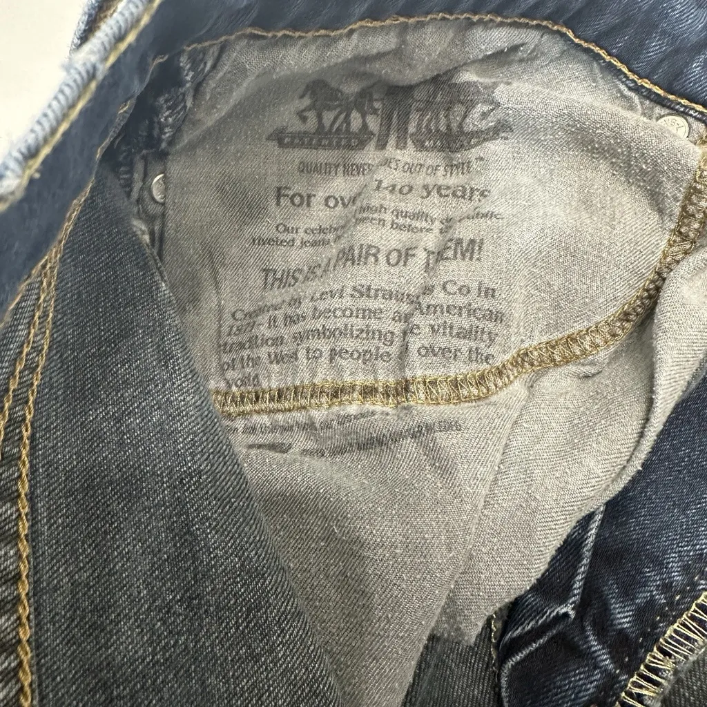 Levis 514 Jeans Womens 34x30 Blue High Rise Dark Wash Y2K Denim  100% Authentic - Image 4