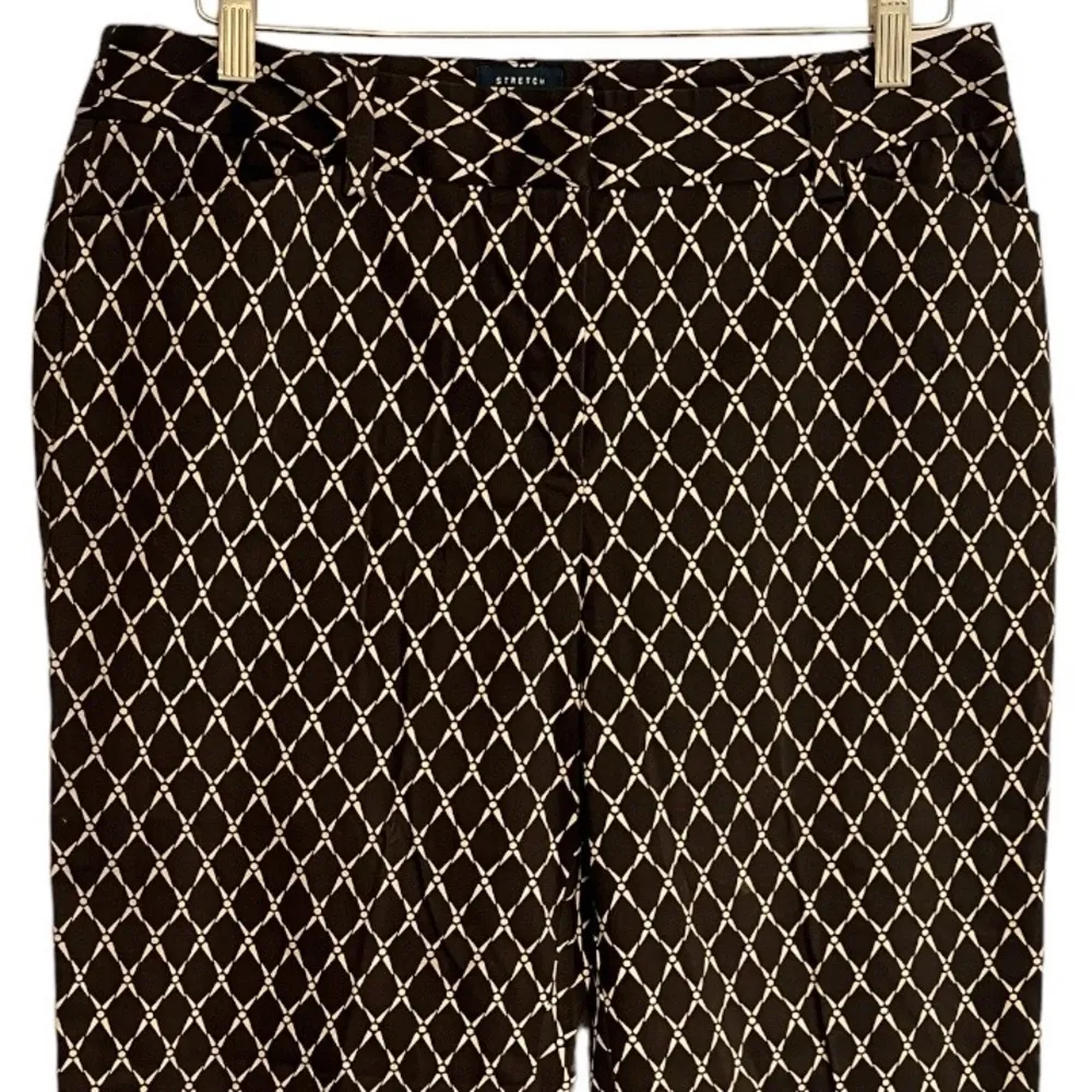 Jones Wear Studio Patterned Cropped Pants Stretch 12 Brown Unlined - Image 6