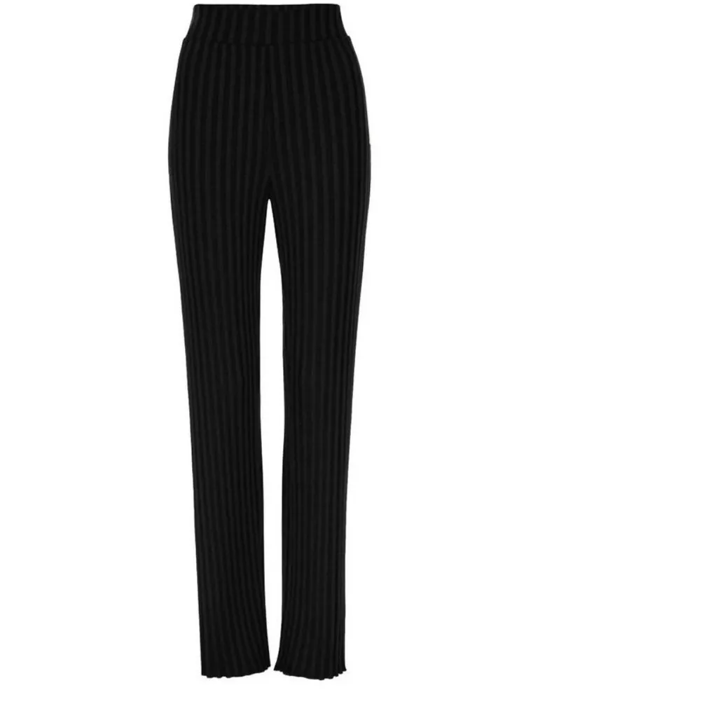 NATION LTD ginza easy lounge ribbed pant in jet black- Size Small - Image 3