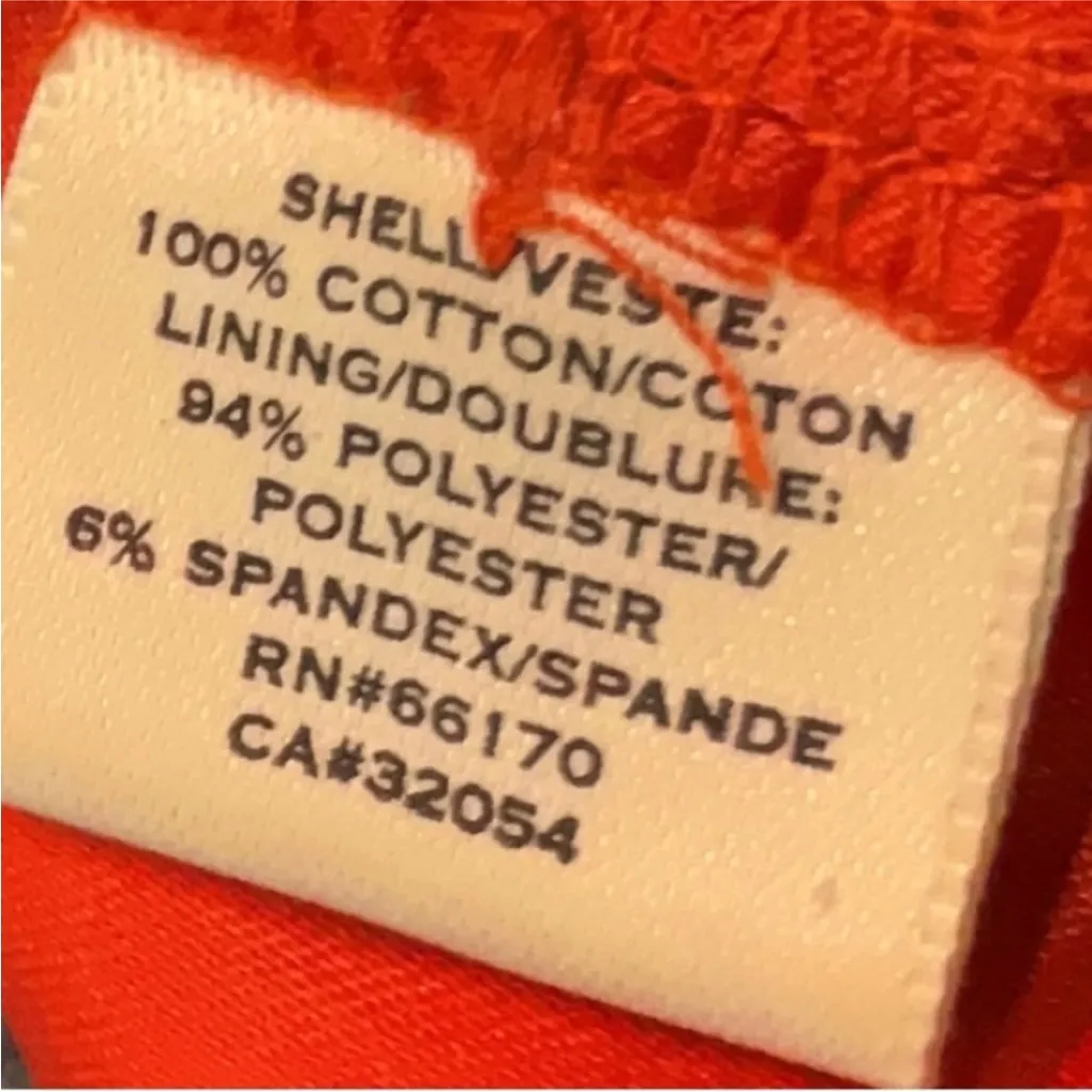 Anthropologie Red/Orange Lace Short Sleeve Dress Size 6 100% cotton lining - Image 5