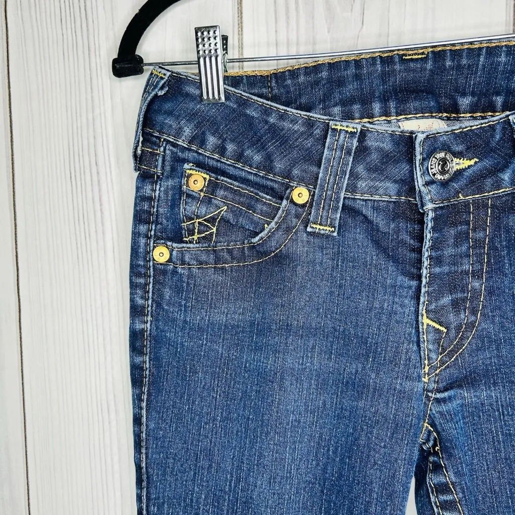 True Religion Jeans Womens Size 28 (28x32) Denim BECKY Bootcut Flap Pockets - Image 4