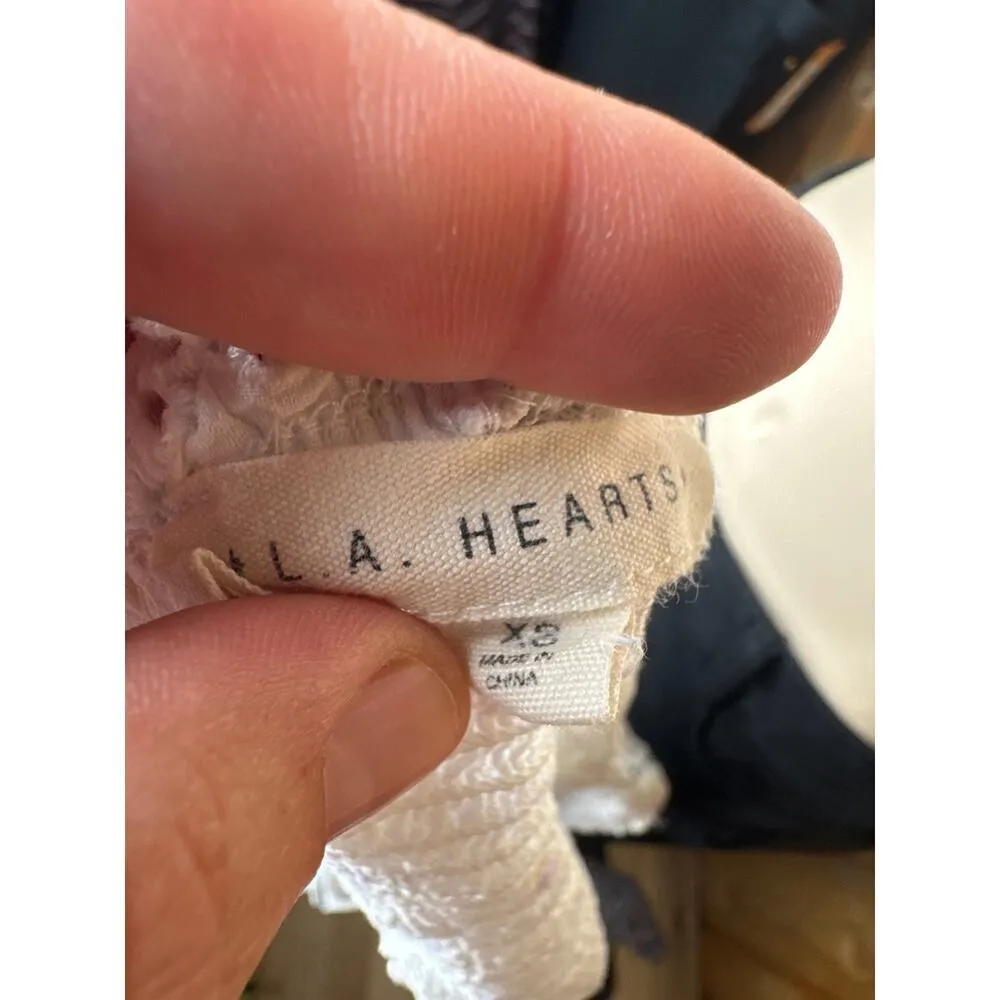 L.A. Hearts - White Floral Tank Top - XS - Stretch Waist Boho Style - Image 5