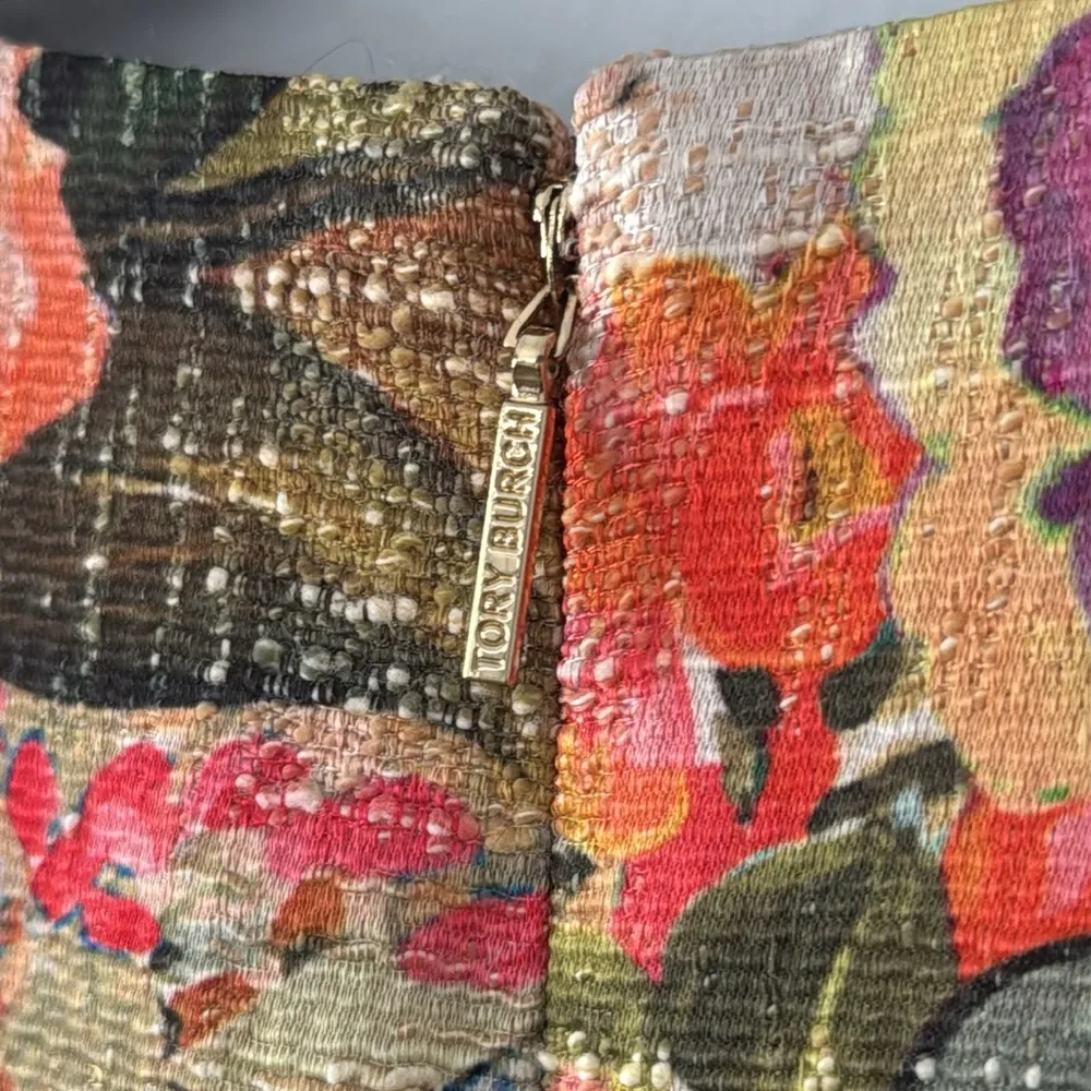 Tory Burch Kaley Tweed Floral Dress Size 10 Lux Easter Spring - Image 6