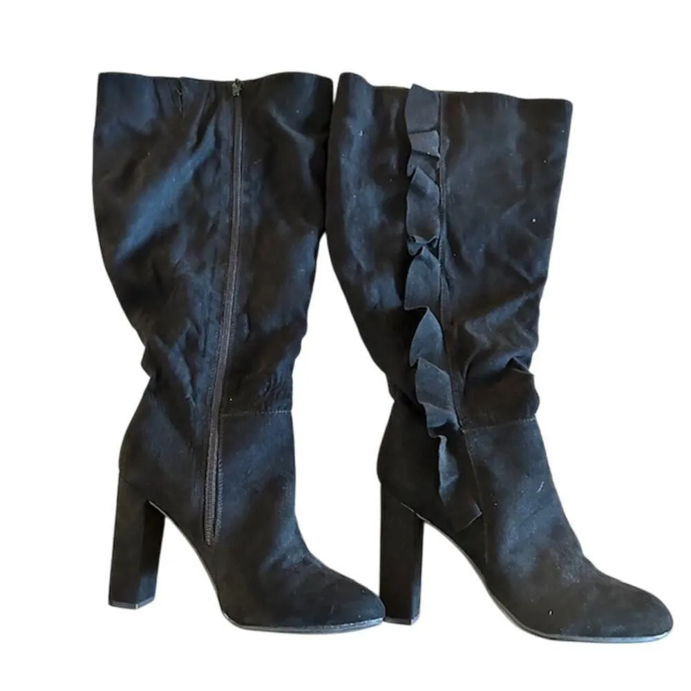 Journee Collection Vivian Wide Calf Microsuede Faux Fur Lined Boots, Size 7.5 - Image 3