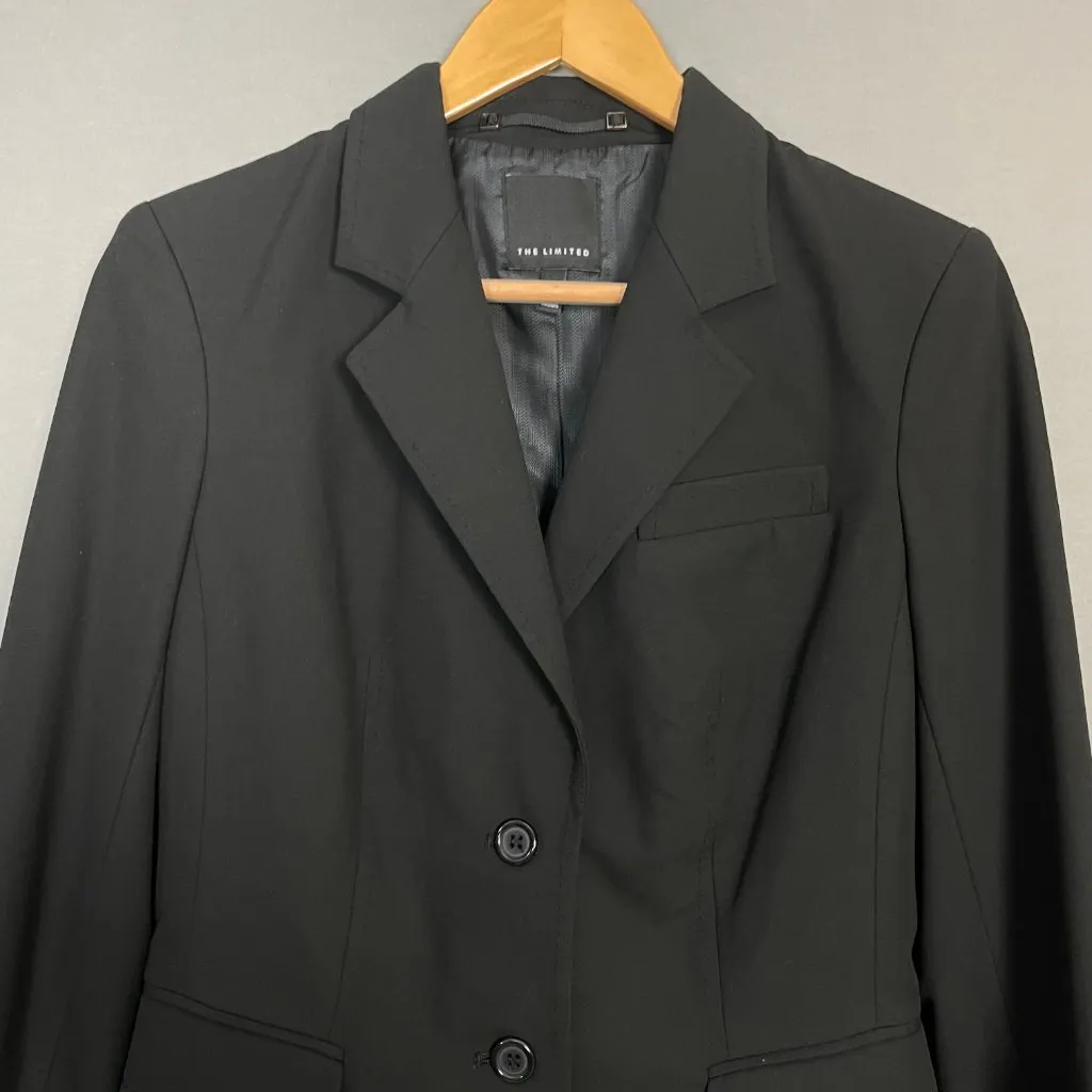 The Limited Blazer Women Black Tailored Size 4 Stitching Detail Interview Career - Image 3