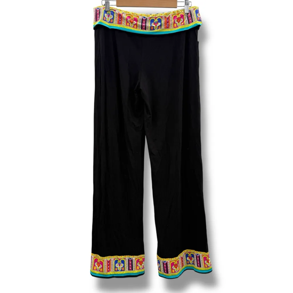 Trina‎ Turk NWT Nepal Wide Leg Swim Coverup Pants Black Multi Women’s Size Large - Image 3