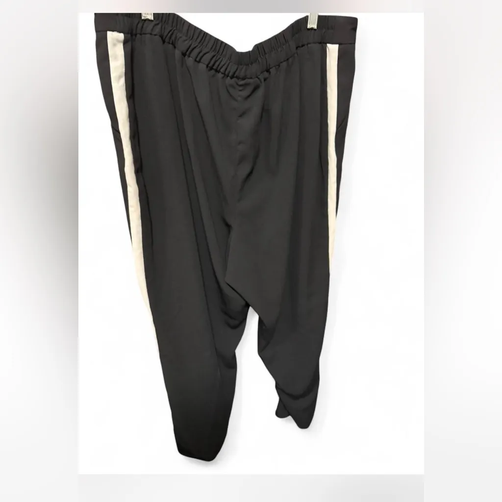 Lane Bryant Black Joggers with White Side Stripe - Image 5