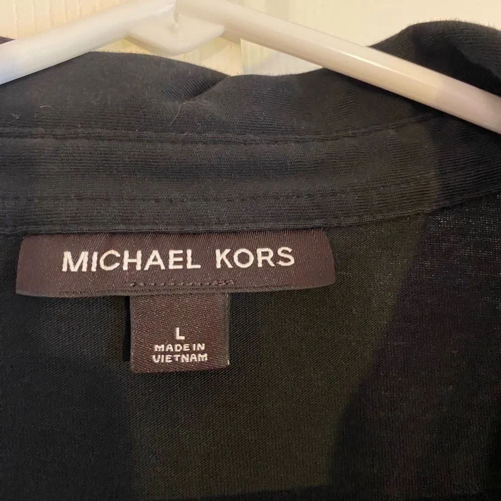 Micheal Kors large black polo white collared  shirt - Image 2