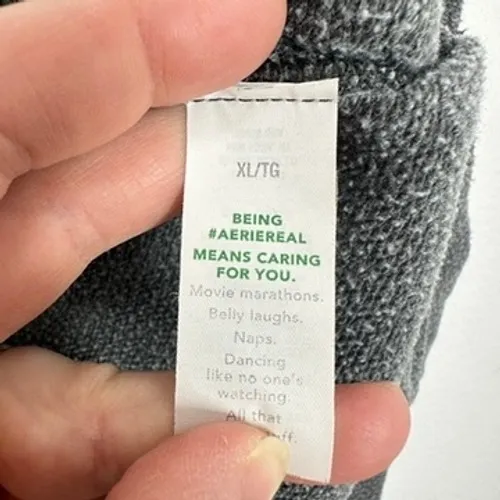 Aerie Gray Sweat Shorts High Rise Elastic Waist Pockets Size XL Loungewear Cozy - Image 5