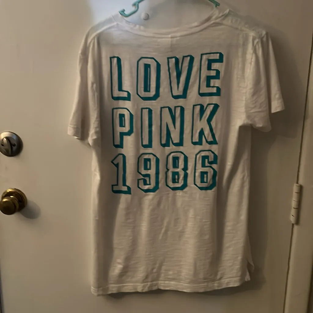 PINK Victoria Secret Short Sleeve Campus T-Shirt S Cozycore Preppy Casual Comfy - Image 4