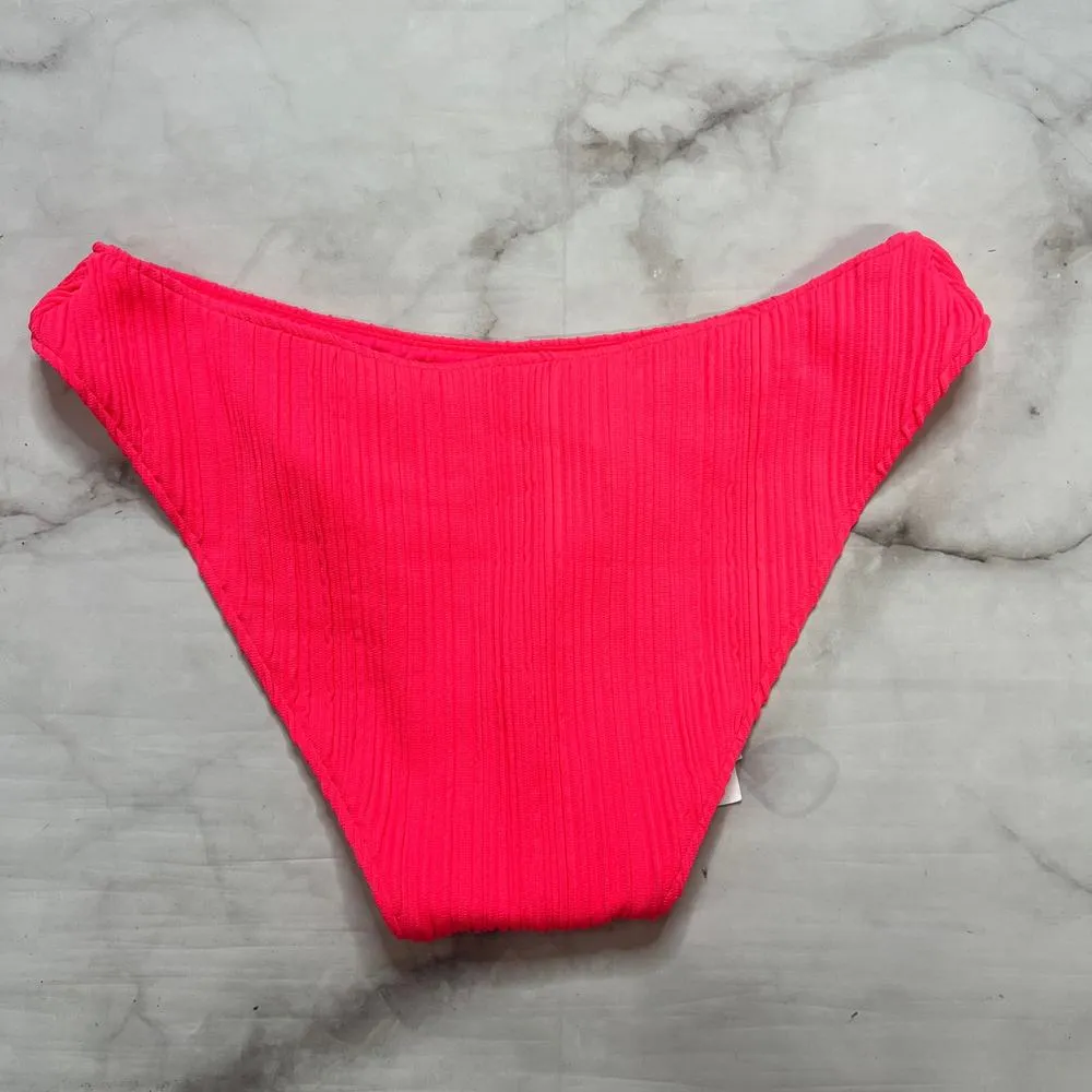 Becca Rebecca Virtue Moon Ridge Rib Hipster Bikini Bottom Size M Pink Grapefruit - Image 4