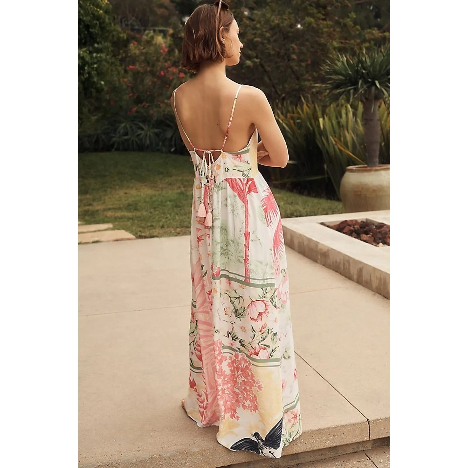 Anthropologie Maaji Sustainable Landscape Samara Cover-Up floral Dress Medium - Image 2