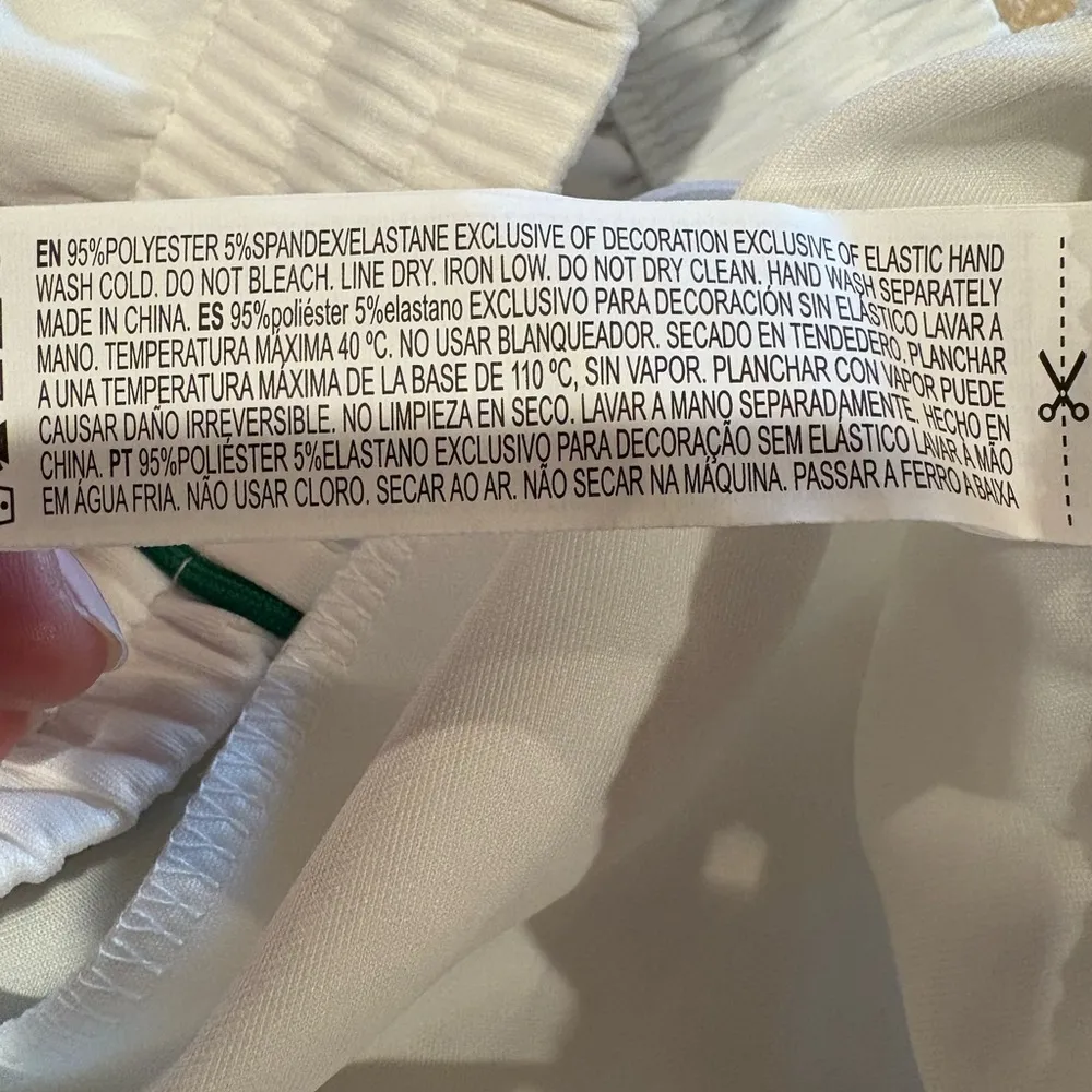 Forever 21 Womens Mid Rise Running Short-Juniors white green trim size L NWT - Image 7