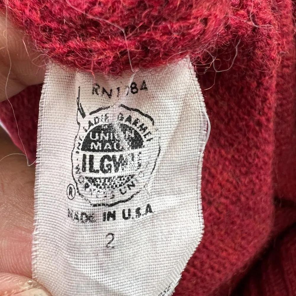 Vtg. Union Made Classic Directions Women's Wool Blend Cable knit Sweater Red USA Size M - Image 6