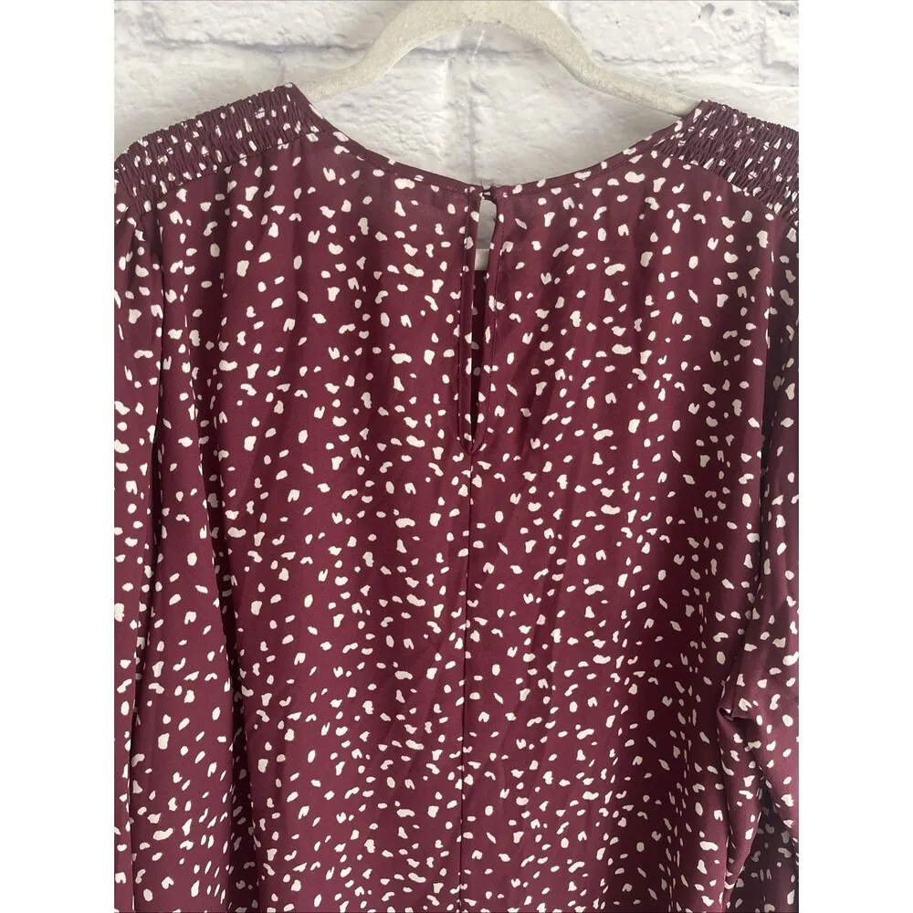 Lush Women’s NWT Madison Burgundy Abstract Casual Career Blouse Size 3X - Image 6