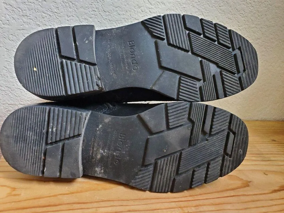 Blondo Women's Size 6M Black Leather Waterproof Side Zip Lace-Up Ankle B… - Image 9