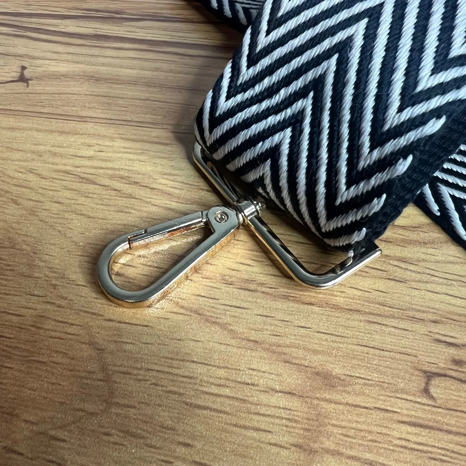 Kedzie Chevron Crossbody Replacement Strap Guitar Style Black White Adjustable - Image 2