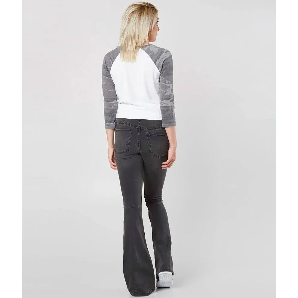 Free People Penny Pull-On Flare Jeans Women’s Sz 24 Black Gray Denim Bell Bottom - Image 11