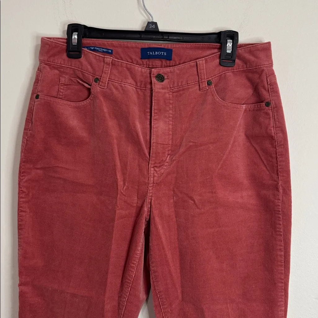 Talbots Terracotta High-Waist Straight-Leg Curvy Petite Corduroy Jeans size 10p - Image 3