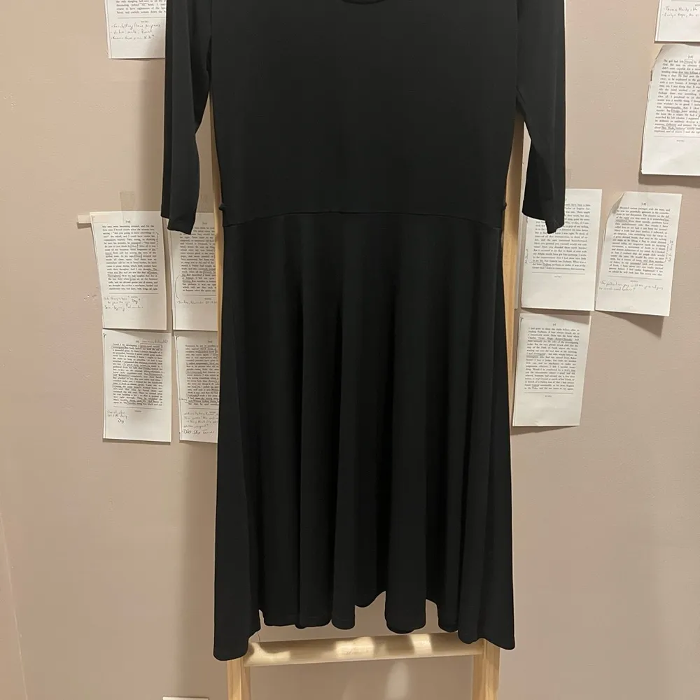 Classic Black A-line Midi Dress made in the USA - Image 5