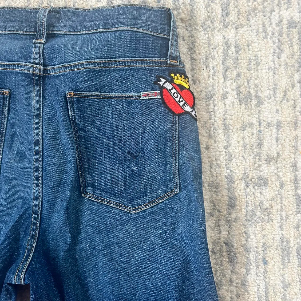 Hudson Flared Jeans With Tie Up Front And Patch Back - Image 4