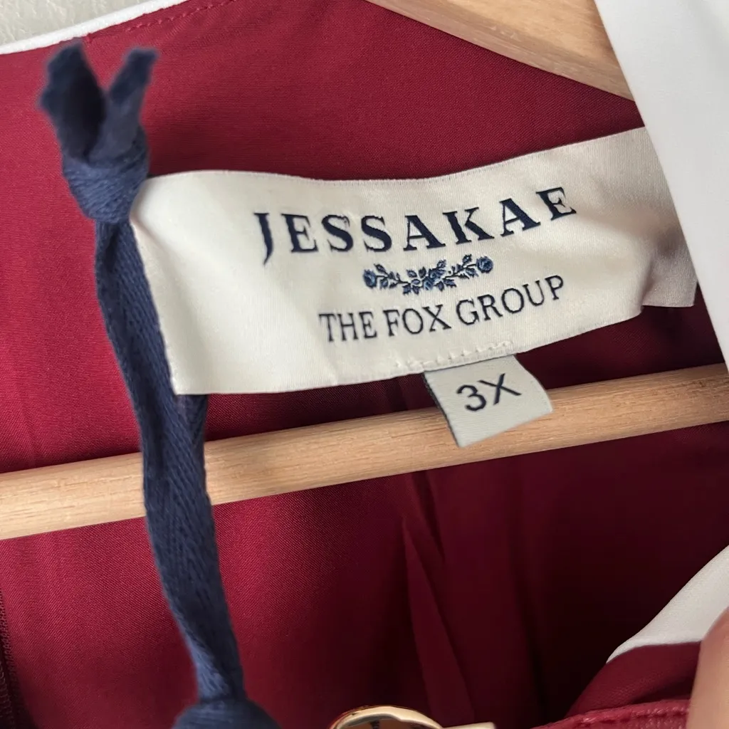 Jessakae grace dress red burgundy white 3X NWT - Image 10