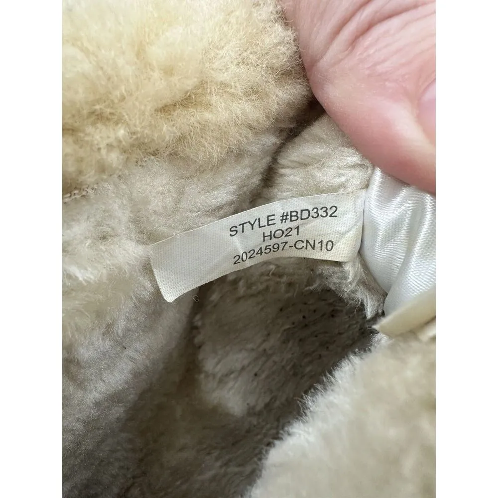 J Crew Women's Round Toe Faux Fur Lace‎ Up Lug Sole Combat Boots Brown Size 9 M - Image 14