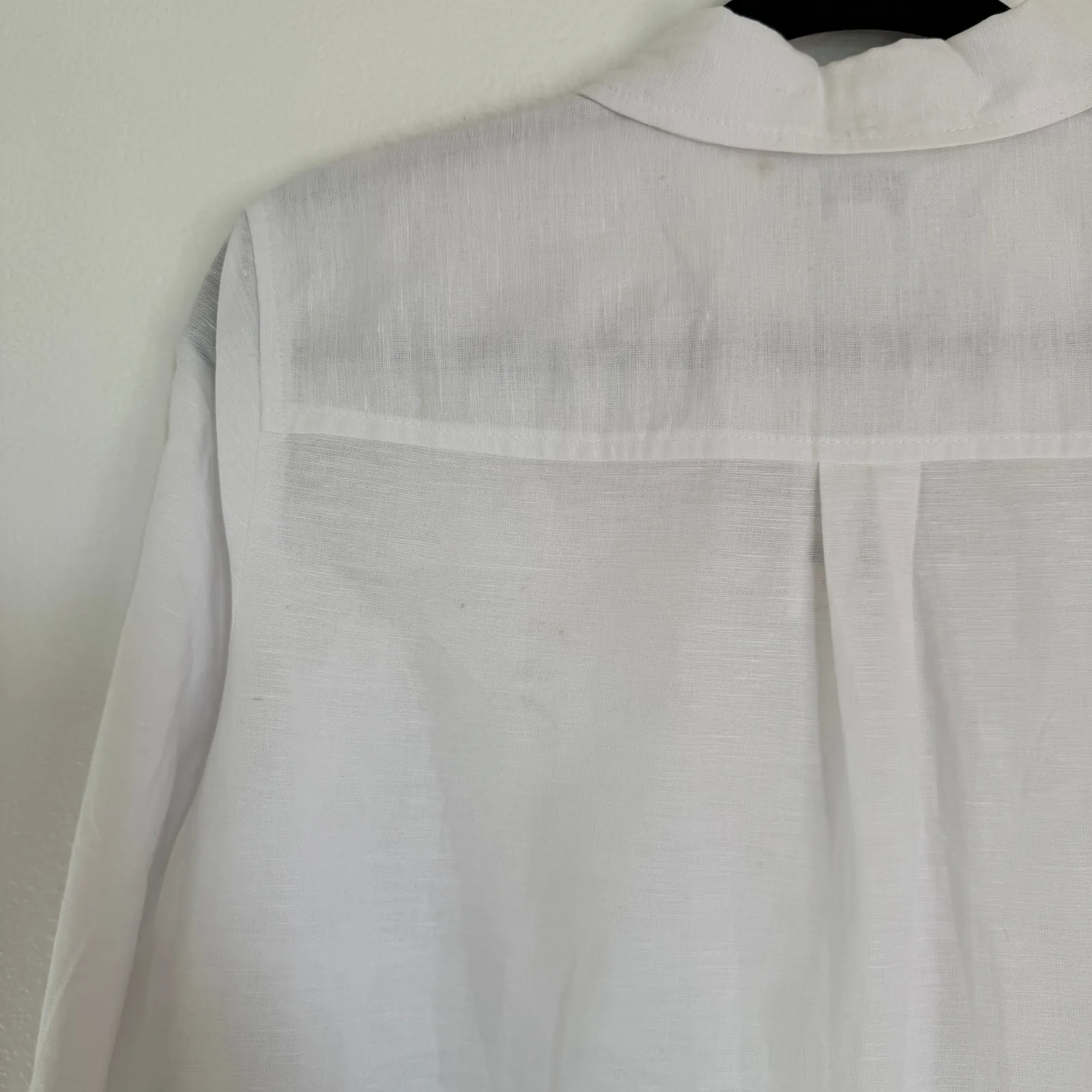 NWT J. Crew Factory Linen Blend Button Down in White M BY036 Size M - Image 8