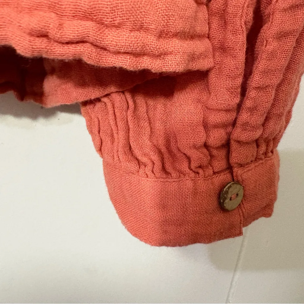 We The Free by Free People Luka Top Mango Red Size XS | Boho Peplum Blouse - Image 9